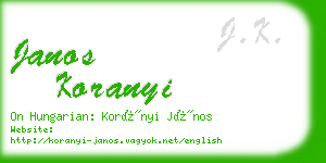 janos koranyi business card